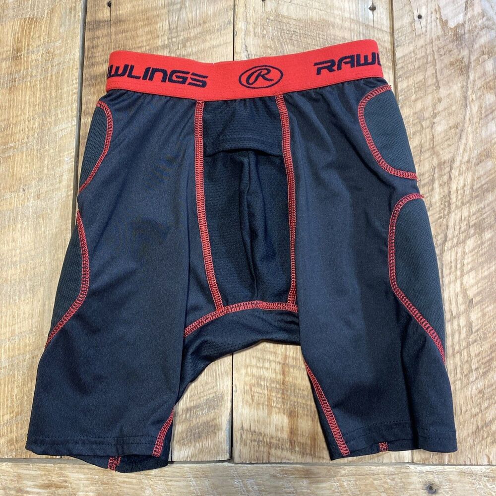 Youth Rawlings Baseball Slider Short, Large, Black